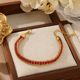 COLORFUL DIAMOND SNAKE BRACELET_CWMM3732