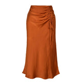 RUFFLED SKIRT HIGH WAIST SOLID COLOR SHORT SKIRT_CWBSS0395