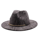 Wool Felt Hat Snake Pattern Retro Outdoor Jazz Hat_Cwah2598