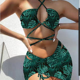 HALTERNECK SPLIT 3 PIECE BIKINI SET MULTICOLOR_CWMW0166