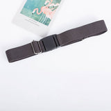 SOLID COLOR PLASTIC BUCKLE ELASTIC BELT_CWABE0681