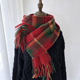 Plaid Thick Scarf Winter Warm Shawl With Tassels_Cwasc1462