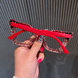 BLACK FRAME CAT EYE GLASSES WITH RHINESTONES_CWASG0764