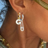 FASHIONABLE DESIGN PAPERCLIP ZIRCONIA EARRINGS_CWAJE5131