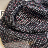 PLAID SHINE SILK SCARF LONG BLEND SPRING WRAP_CWASC0616