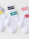 2 STRIPE COTTON MID SOCKS FOR WOMEN WHOLESALE_CWMS070