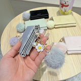Velvet Mini Trifold Wallet With Pom Pom Charm_Cwab06225