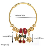 GOLD BEADED BRACELET WITH CRYSTAL CHARMS_CWMM8495