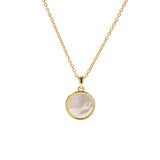 COLD STYLE SHELL ROUND PENDANT NECKLACE_CWAJE1439