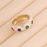 MULTICOLOR OIL DRIP OPEN PERSONALITY HIP HOP RING_CWAJE1743