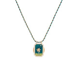 COLORFUL BRAIDED ZIRCONIA PENDANT NECKLACE_CWMM3893