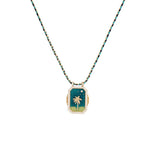 COLORFUL BRAIDED ZIRCONIA PENDANT NECKLACE_CWMM3893