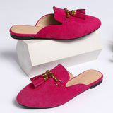 FASHION LARGE SIZE TASSEL ROUND HEAD MULES_CWSHF0036