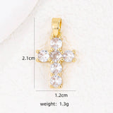 COLORFUL ZIRCON DECEMBER CROSS PENDANT NECKLACE_CWMM5872