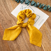 SIMPLE SOLID COLOR KNOTTED RIBBON HAIR TIE_CWAHA0834