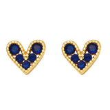 MINI COLORED ZIRCON HEART SHAPED EARRINGS_CWAJE0974