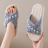 SUMMER BEACH SHOES PEARL CHAIN SANDALS_CWSHS0672