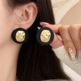 BLACK ELEGANT IRREGULAR EARRINGS_CWAJE1643