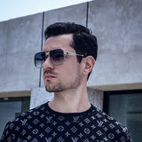 STEAMPUNK SQUARE FRAME CUT EDGE SUNGLASSES_CWASG0646