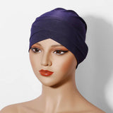 FASHION CRYSTAL LINEN TWO LAYER CROSS HEADSCARF_CWASC2458