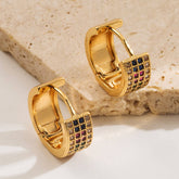 CREATIVE GEOMETRIC GOLD PLATED HOOP EARRINGS_CWMM8522