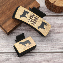 Western Animal Hair Claw Set Leather Shark Clips_Cwasc1619