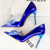 SHALLOW POINTED TOE CRYSTAL BOW HIGH HEELS_CWSHH0092