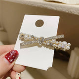 BOW HAIRPIN PEARL SIDE CLIP CROSS BANGS CLIP_CWAHA4662