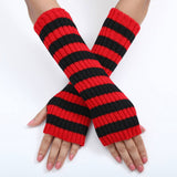 Warm Color-Block Striped Wool Gloves_Cwag0094