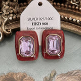 RETRO NOBLE ZIRCON GEOMETRIC LONG STUD EARRINGS_CWAJE1325