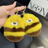 CUTE PLUSH BEE CAR KEYCHAIN BAG PENDANT GIFT_CWMM2586