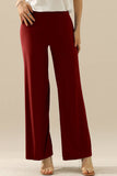 Women Solid Color Baggy Wide Leg Pants_Cwblp397