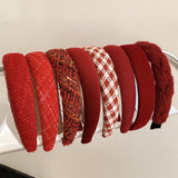 CHRISTMAS RED HEADBAND RETRO ELEGANT WINTER STYLE_CWAHA3956