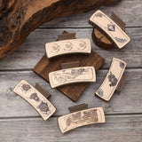 Western Bull Print Leather Hair Claw For Women_Cwasc1631