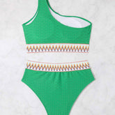 SEXY STRIPED PLUS SIZE SPLIT BIKINI SWIMSUIT_CWMW0212