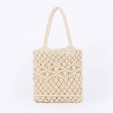 SOLID COLOR VERSATILE SIMPLE HOLLOW HAND WOVEN BAG_CWAB4686