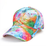 SKULL LEAF PRINT GRAFFITI BASEBALL CAP SUN HAT CWAH1549