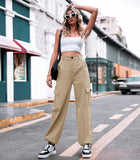 Stylish Multi-Pocket Cargo Straight Leg Pants