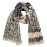 LEOPARD JACQUARD SCARF UNISEX WINTER KNIT WRAP_CWASC0860