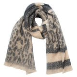 LEOPARD JACQUARD SCARF UNISEX WINTER KNIT WRAP_CWASC0860