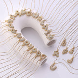 COPPER ZIRCONIA 26 LETTERS PENDANT NECKLACE_CWMM5866