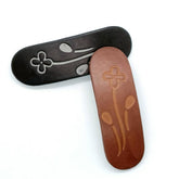 NEW VIOLET FOUR PETAL CARVED PAINTED HAIR CLIP_CWAHA6355