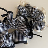 PLAID RIBBON BOW FABRIC HAIRBAND HAIR ACCESSORIES_CWAHA4040