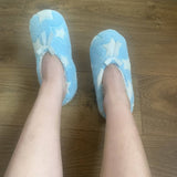 CORAL FLEECE PRINTED SOFT SOLED SOCKS SLIPPERS_CWMS1180