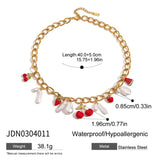ELEGANT 18KGOLD STAINLESSSTEEL FRUIT CHARMBRACELET_CWAJE4831