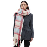 CHUNKY CIRCLE YARN PLAID SCARF THICK FALL WINTER_CWASC0878