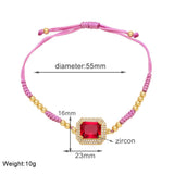 BOHEMIAN COLORED ZIRCON GEOMETRIC SQUARE BRACELET_CWAJE1041