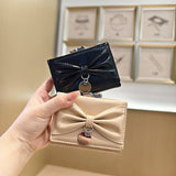 Cute Bow Heart Trifold Wallet With Coin Pouch_Cwab06215