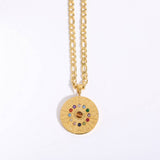 Vintage 12 Constellation Tarot Pendant Necklace_Cwmm5596