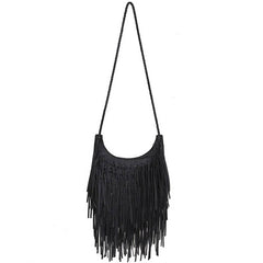 Cwab4542_Soft Leather Tassel Shoulder Bag